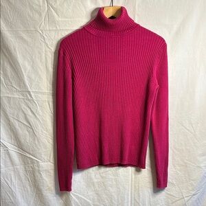 vintage Gap ladies XL ribbed turtleneck fuschia pink